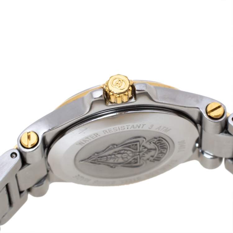 Pre Owned Gucci Champagne Two-Tone Stainless Steel 9040L Women's Wristwatch 26 mm