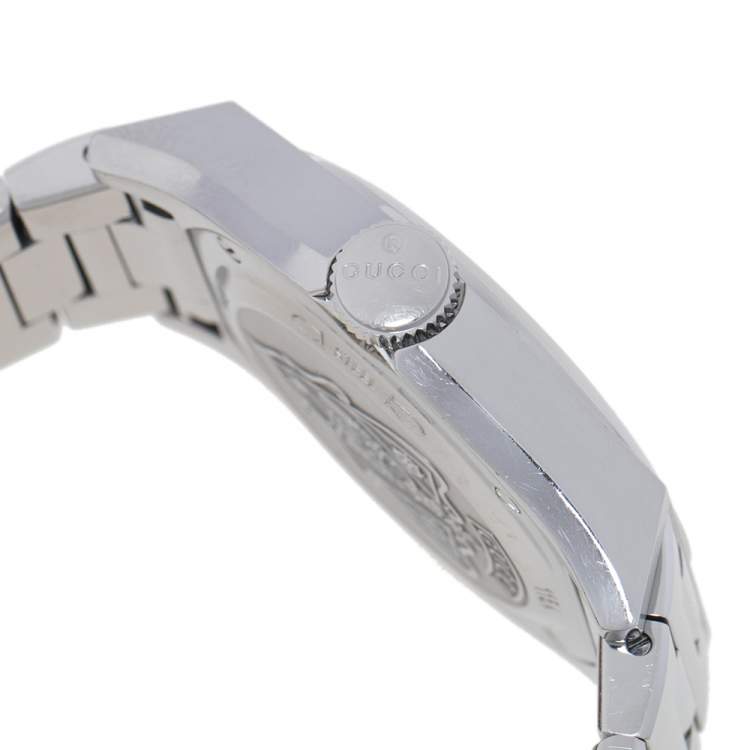 Pre Owned Gucci MOP Diamonds Stainless Steel Pantheon YA115403 115.4 Women's Wristwatch 36 MM