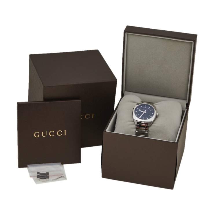 Pre Owned Gucci Black Stainless Steel GG2570 YA142404 Women's Wristwatch 36 MM