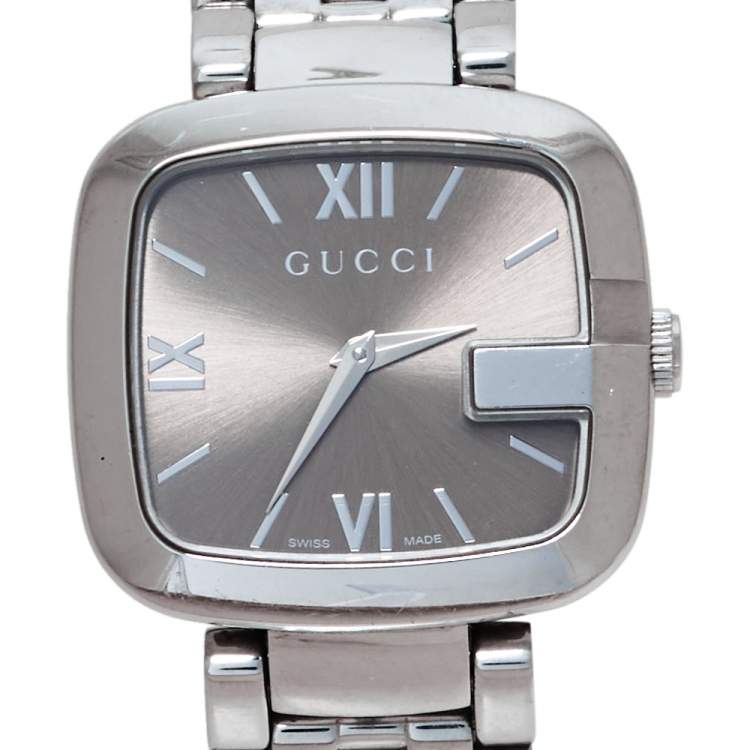 Pre Owned Gucci Brown Stainless Steel G-Gucci 125.4 Women's Wristwatch 32MM