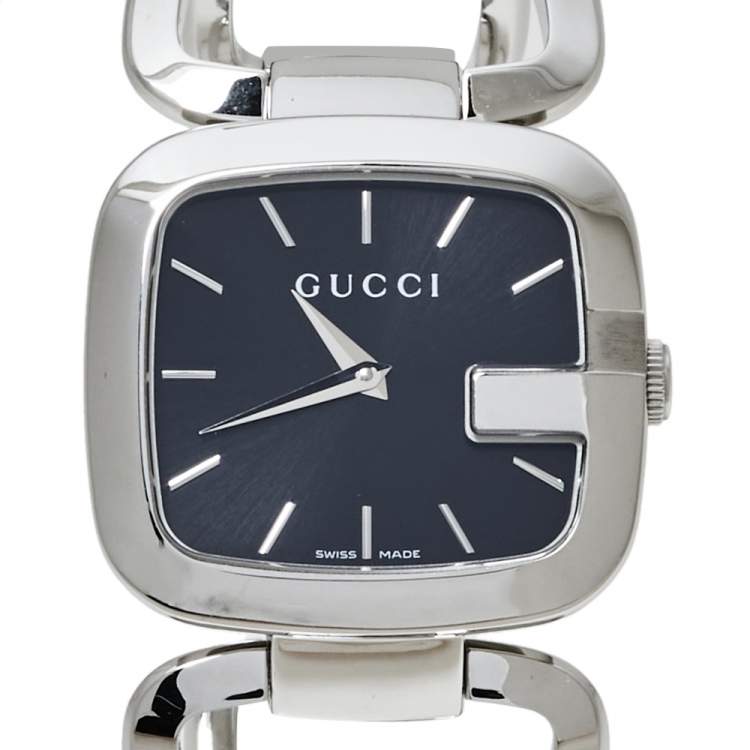 Pre Owned Gucci Black Stainless Steel G-Gucci 125.4 Women's Wristwatch 32 MM