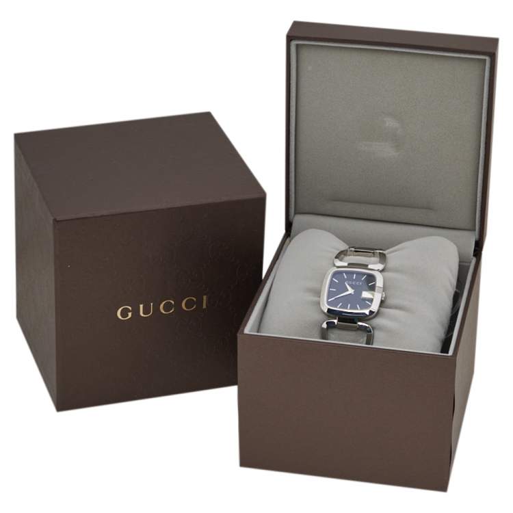 Pre Owned Gucci Black Stainless Steel G-Gucci 125.4 Women's Wristwatch 32 MM
