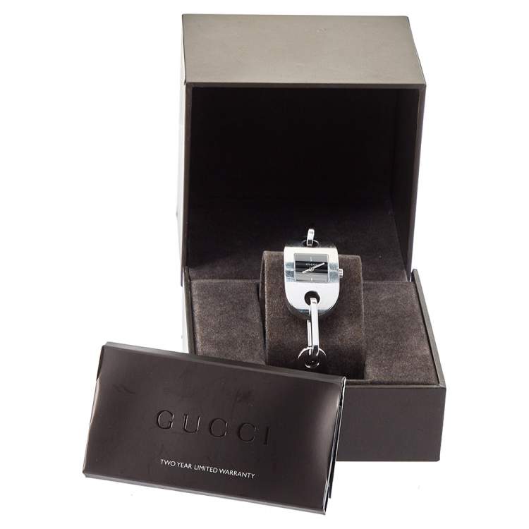 Pre Owned Gucci Black Stainless Steel 6155L Women's Wristwatch 22mm