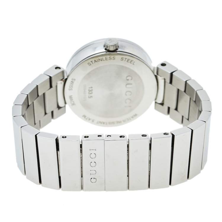 Pre Owned Gucci Silver Stainless Steel Interlocking YA133503 Women's Wristwatch 29 mm