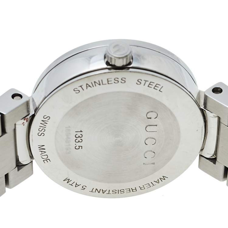 Pre Owned Gucci Silver Stainless Steel Interlocking YA133503 Women's Wristwatch 29 mm