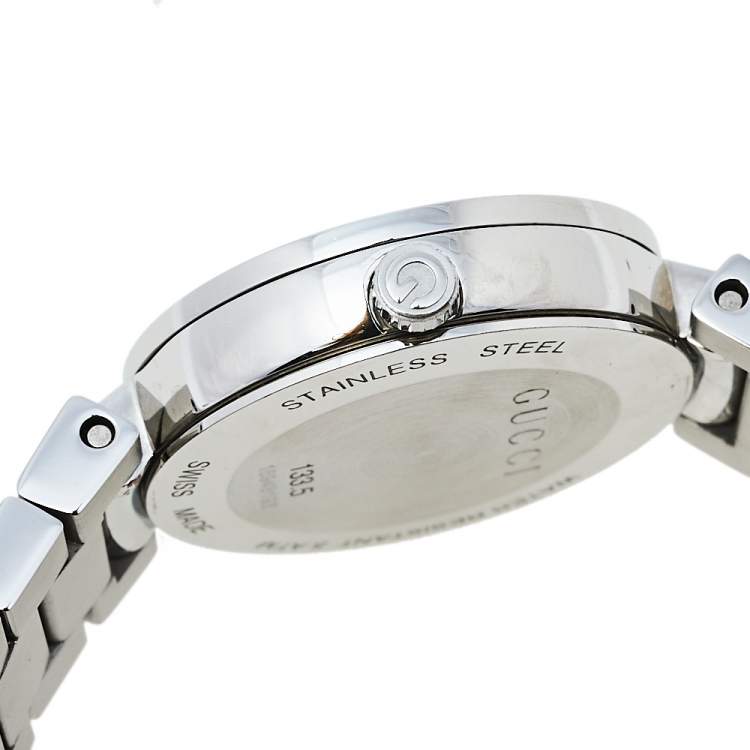 Pre Owned Gucci Silver Stainless Steel Interlocking YA133503 Women's Wristwatch 29 mm