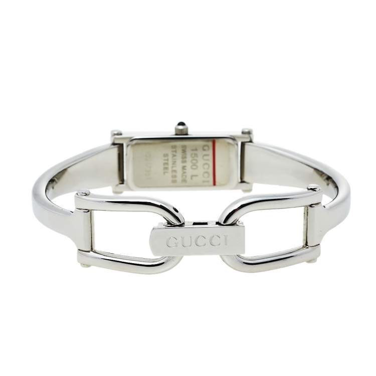 Pre Owned Gucci Silver Stainless Steel 1500L Quartz Women's Wristwatch 12 mm