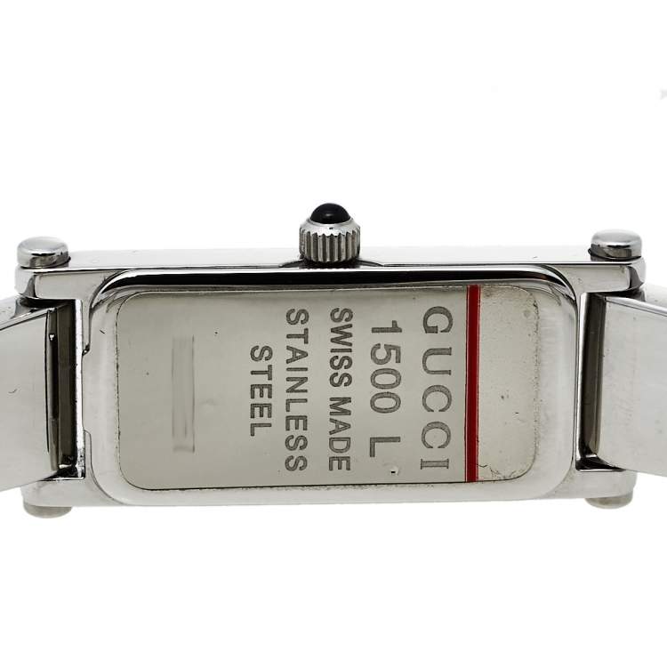 Pre Owned Gucci Silver Stainless Steel 1500L Quartz Women's Wristwatch 12 mm