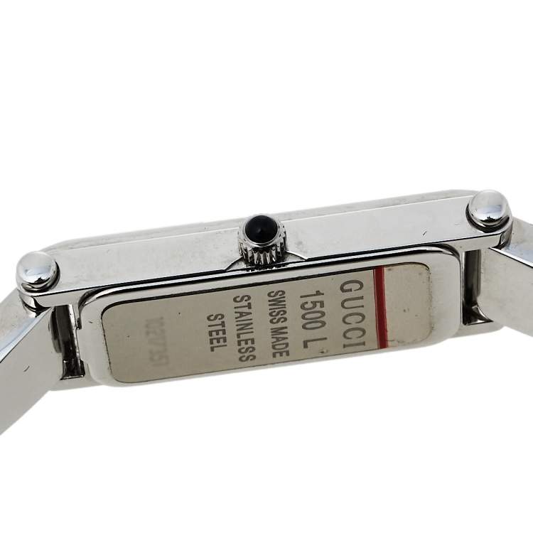 Pre Owned Gucci Silver Stainless Steel 1500L Quartz Women's Wristwatch 12 mm