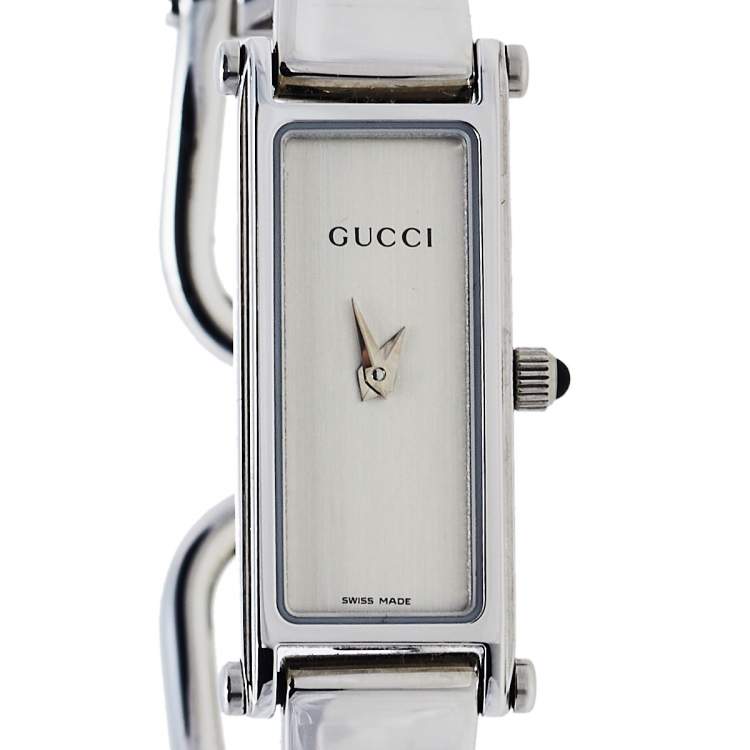 Pre Owned Gucci Silver Stainless Steel 1500L Quartz Women's Wristwatch 12 mm