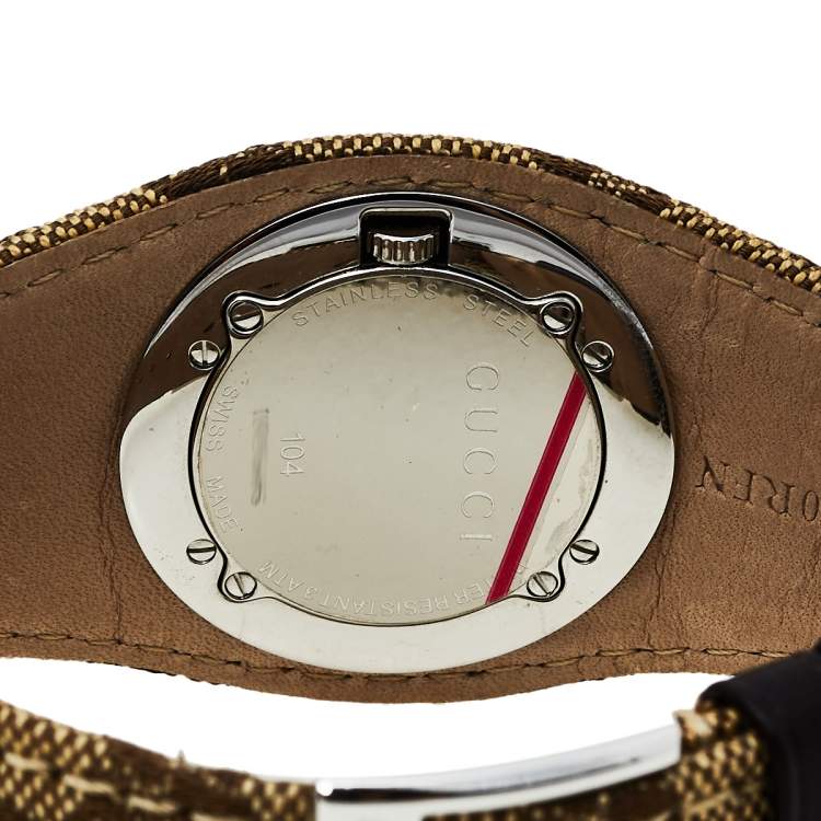 Pre Owned Gucci Silver Stainless Steel G Bandeau 104 Women's Wristwatch 31 mm