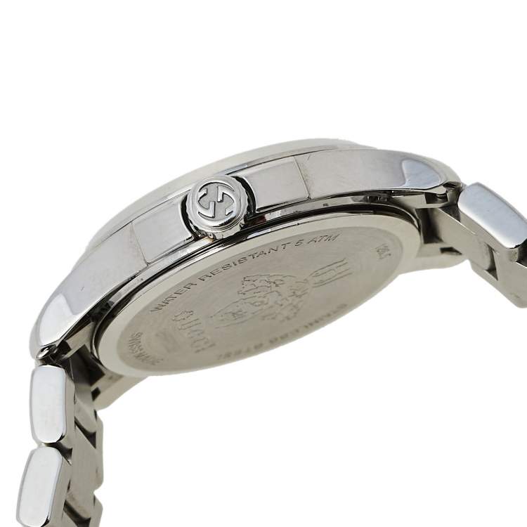 Pre Owned Gucci Silver Stainless Steel G-Timeless YA126572A Women's Wristwatch 27 mm