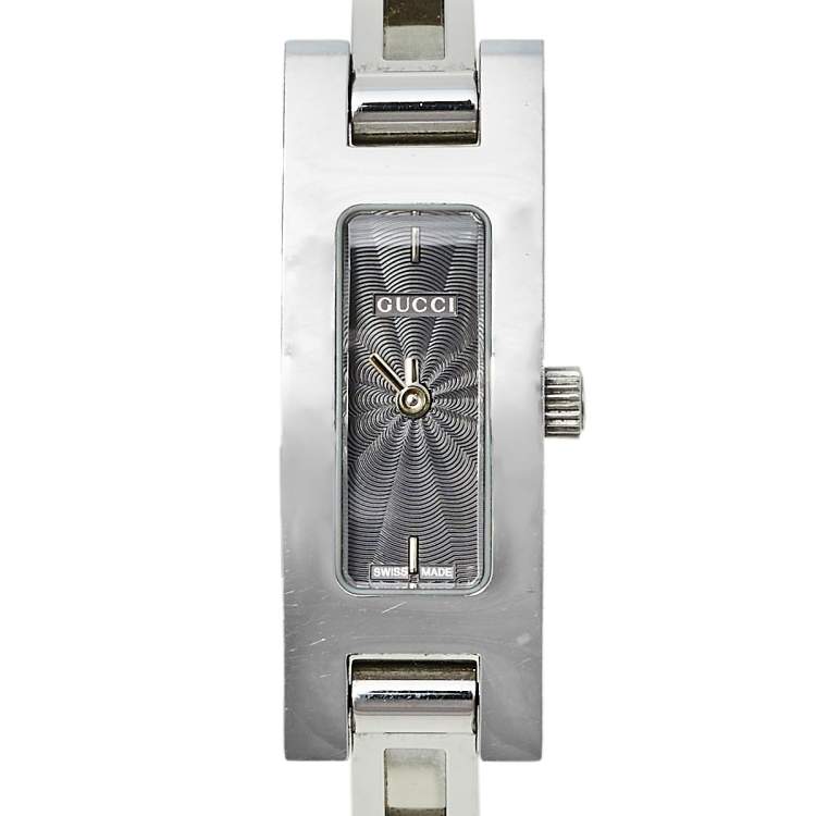 Pre Owned Gucci Grey Stainless Steel 3900L Women's Wristwatch 12 mm