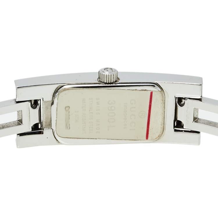 Pre Owned Gucci Grey Stainless Steel 3900L Women's Wristwatch 12 mm