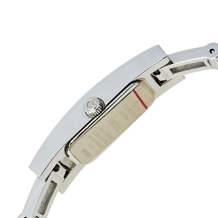 Pre Owned Gucci Grey Stainless Steel 3900L Women's Wristwatch 12 mm