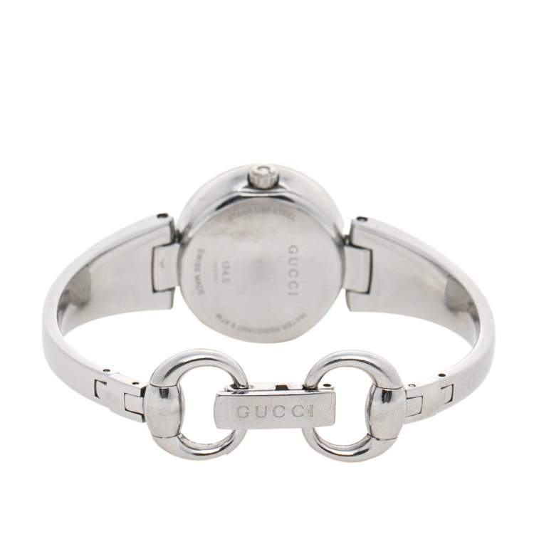 مملوكة مسبقًا Gucci Brown Stainless Steel Guccissima 134.5 Women's Wristwatch 27 mm