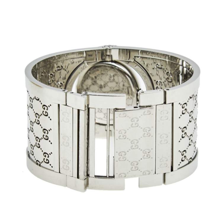 Pre Owned Gucci White Stainless Steel Twirl YA112424 Women's Wristwatch 23 mm 
