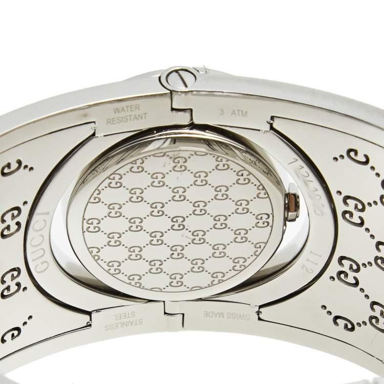 Pre Owned Gucci White Stainless Steel Twirl YA112424 Women's Wristwatch 23 mm 