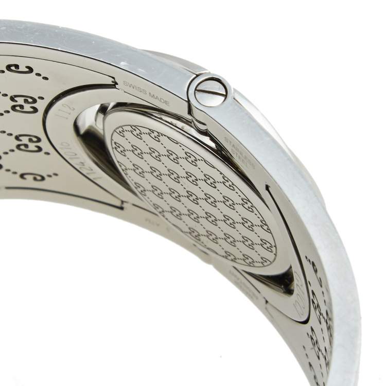 Pre Owned Gucci White Stainless Steel Twirl YA112424 Women's Wristwatch 23 mm 