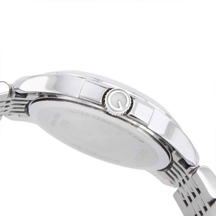Pre Owned Gucci Black Stainless Steel G-Timeless 126.5 Women's Wristwatch 27 mm