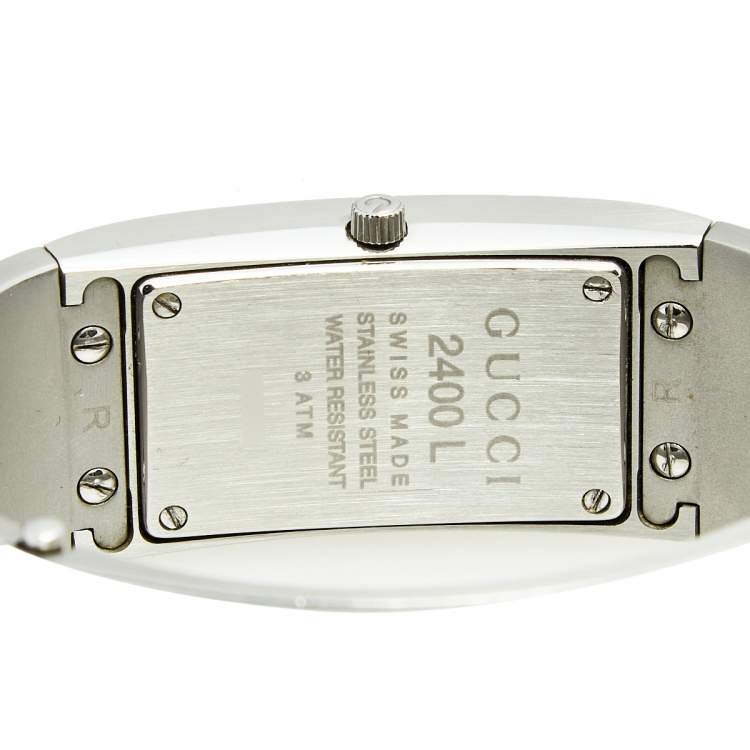 Pre Owned Gucci Silver Stainless Steel Vintage 2400L Women's Wristwatch 22 mm