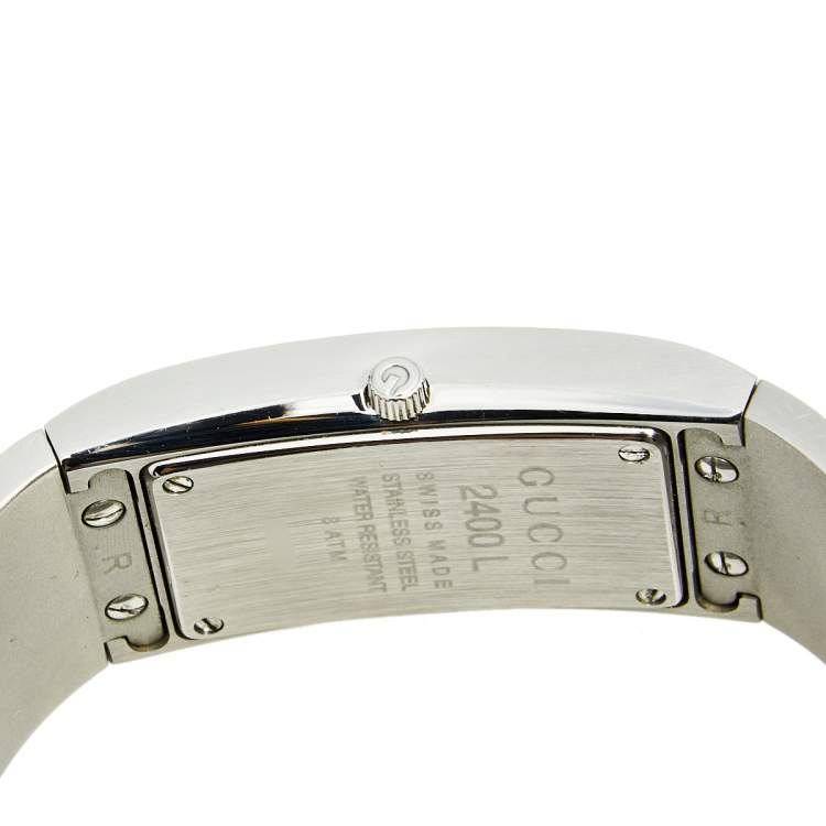 Pre Owned Gucci Silver Stainless Steel Vintage 2400L Women's Wristwatch 22 mm