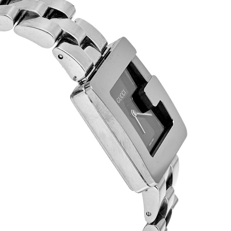 Pre Owned Gucci Black Stainless Steel G-Frame 3600M Women's Wristwatch 36 mm