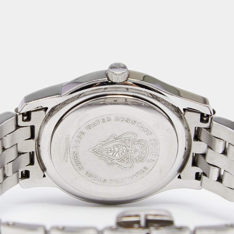 Pre Owned Gucci Mother of Pearl Stainless Steel Diamond G-Class YA055510 Women's Wristwatch 27 mm