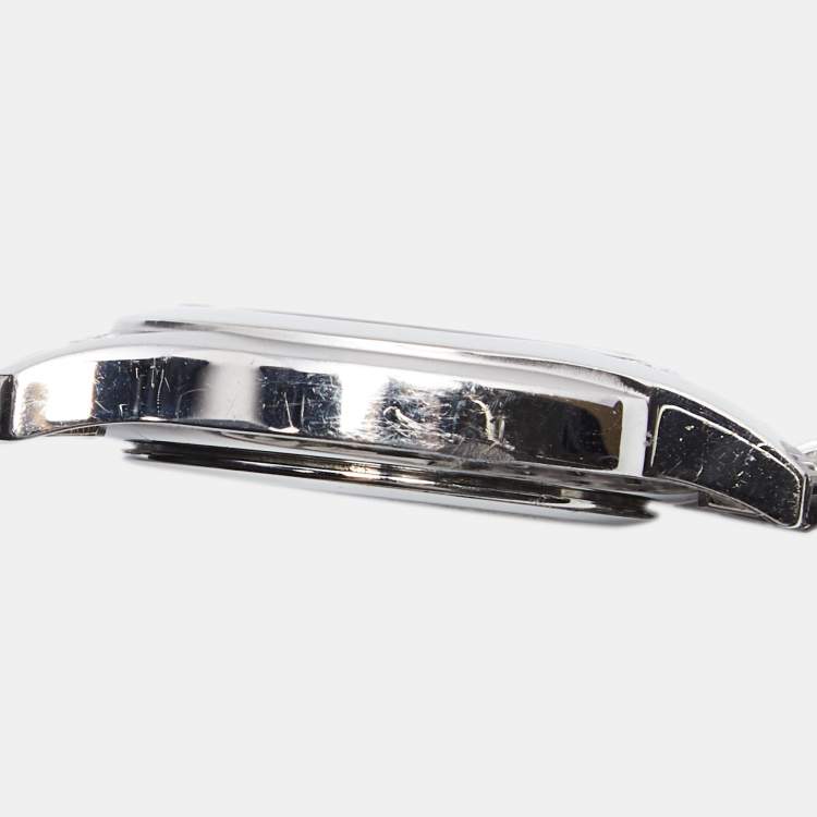 Pre Owned Gucci Mother of Pearl Stainless Steel Diamond G-Class YA055510 Women's Wristwatch 27 mm