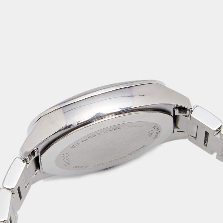 Pre Owned Gucci White Diamond Stainless Steel GG2570 YA142504 Women's Wristwatch 29 mm