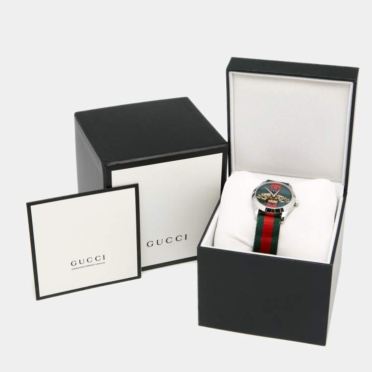 Pre Owned Gucci Multicolor Stainless Steel Nylon Le Marche Des Merveilles Unisex Wristwatch 38 mm