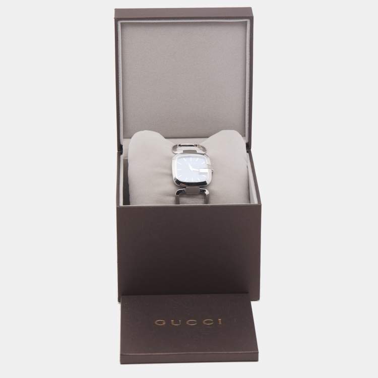 Pre Owned Gucci Blue Stainless Steel G-Gucci 125.4 Women's Wristwatch 32 mm