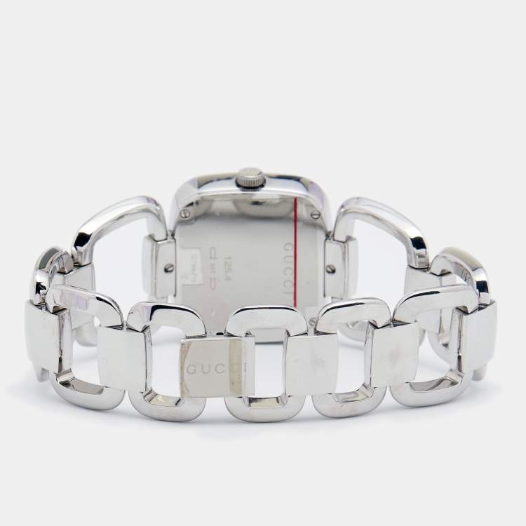 Pre Owned Gucci Blue Stainless Steel G-Gucci 125.4 Women's Wristwatch 32 mm