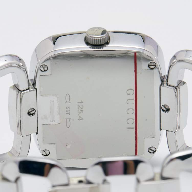 Pre Owned Gucci Blue Stainless Steel G-Gucci 125.4 Women's Wristwatch 32 mm