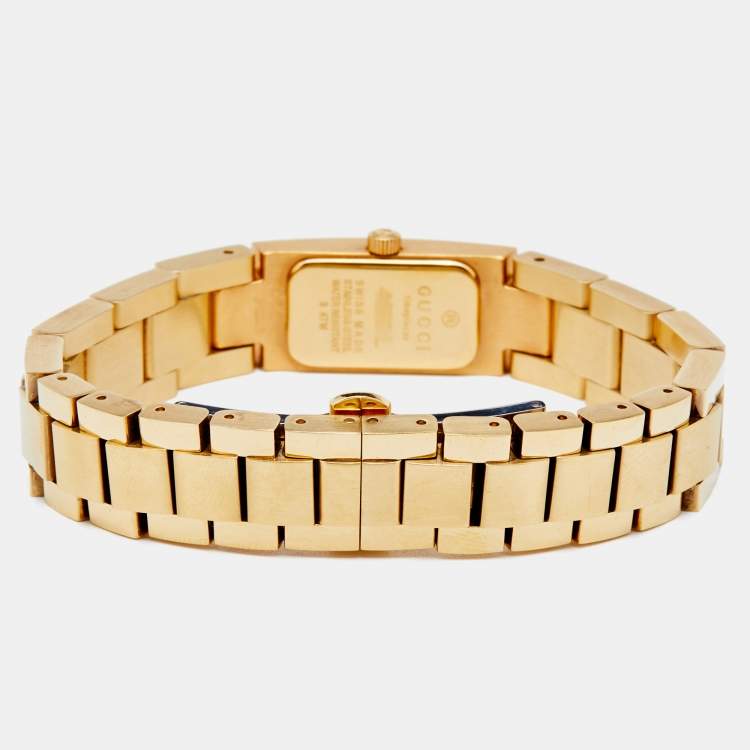 Pre Owned Gucci White Gold Plated Stainless Steel 4600L Women's Wristwatch 13 mm