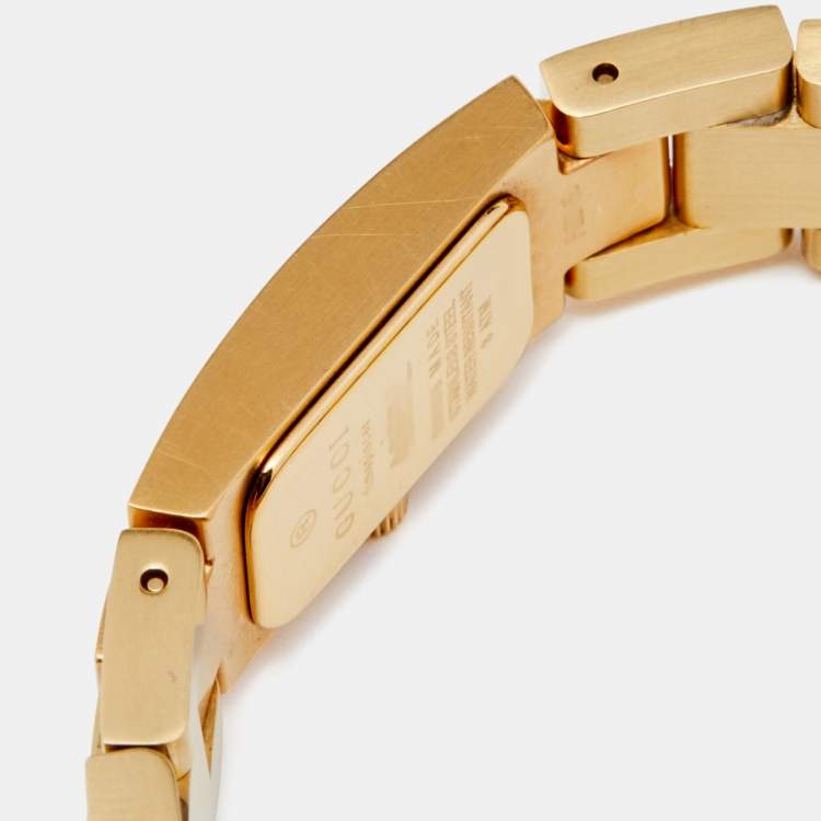 Pre Owned Gucci White Gold Plated Stainless Steel 4600L Women's Wristwatch 13 mm