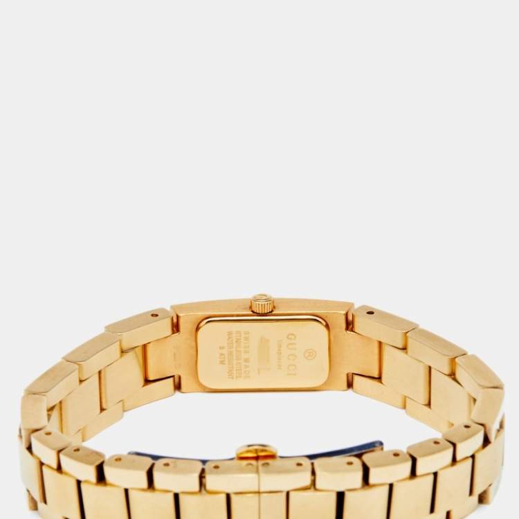 Pre Owned Gucci White Gold Plated Stainless Steel 4600L Women's Wristwatch 13 mm