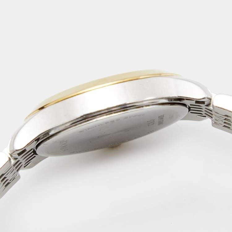 Pre Owned Gucci Silver Two Tone Stainless Steel G-Timeless YA126511 Women's Wristwatch 27 mm
