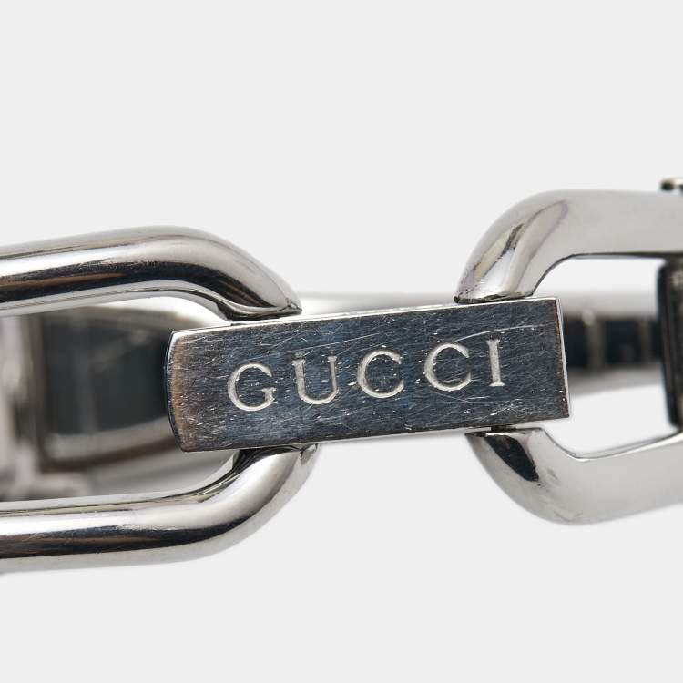 Pre Owned Gucci Mother of Pearl Stainless Steel Horsebit 1500L Women's Wristwatch 12 mm