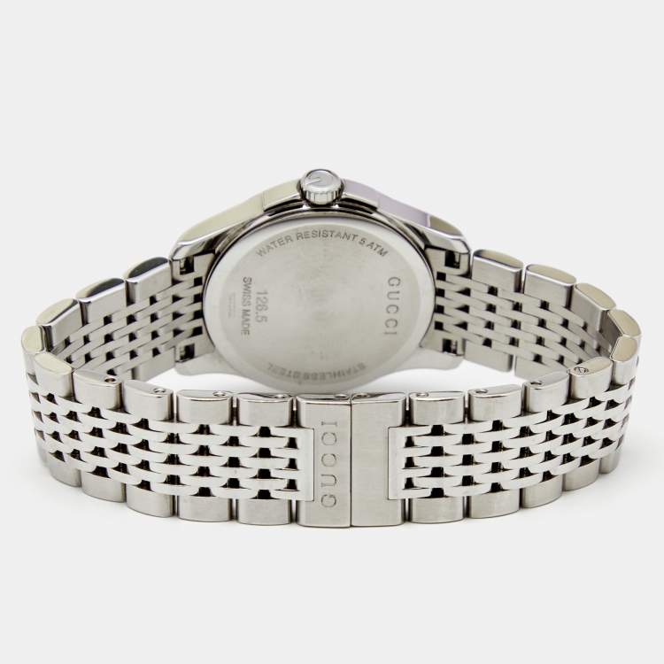Pre Owned Gucci Silver Stainless Steel G-Timeless 126.5 Women's Wristwatch 27 mm