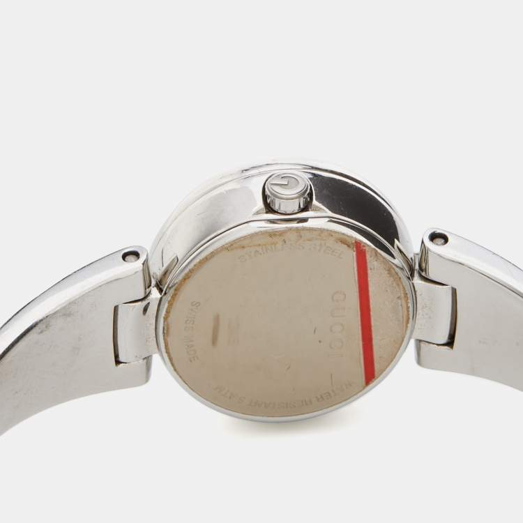 Pre Owned Gucci Black Stainless Steel Guccissima YA134501 Women's Wristwatch 27 mm