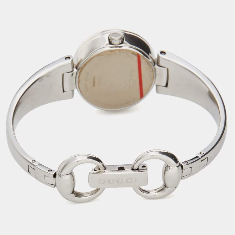 Pre Owned Gucci Black Stainless Steel Guccissima YA134501 Women's Wristwatch 27 mm