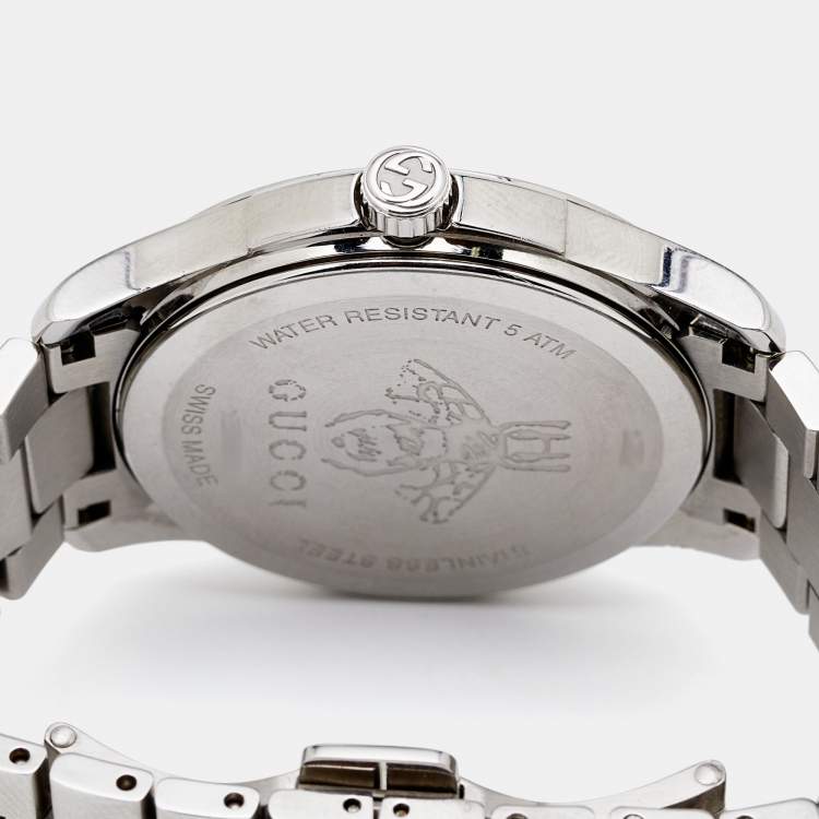 مملوكة مسبقًا Gucci Black Stainless Steel G-Timeless YA1264029 Unisex Wristwatch 38 mm 