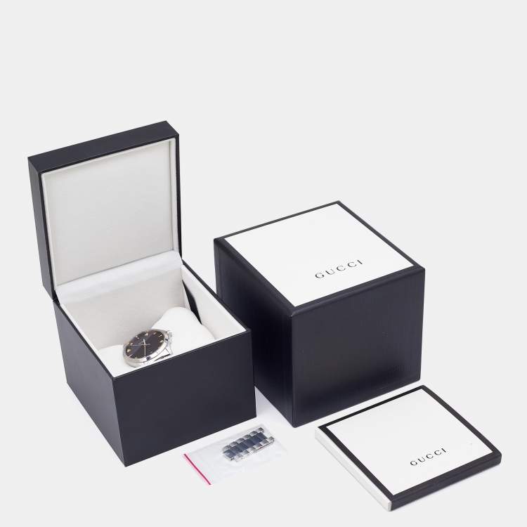 مملوكة مسبقًا Gucci Black Stainless Steel G-Timeless YA1264029 Unisex Wristwatch 38 mm 