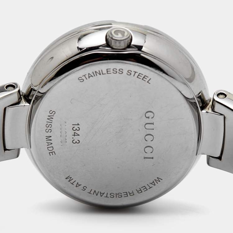 Pre Owned Gucci Brown Stainless Steel Guccissima YA134302 Women's Wristwatch 36 mm