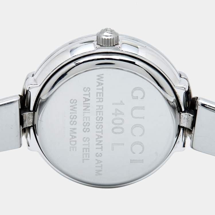 Pre Owned Gucci Silver Stainless Steel 1400L Women's Wristwatch 25 mm