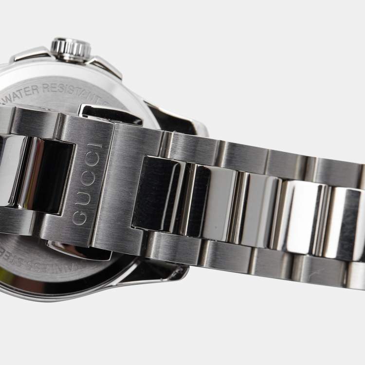 Pre Owned Gucci Mother Of Pearl Stainless Steel G-Timeless YA126543 Women's Wristwatch 27 mm