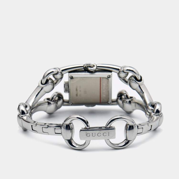 Pre Owned Gucci Silver Stainless Steel Diamonds Signoria YA116505 Women's Wristwatch 20 mm 