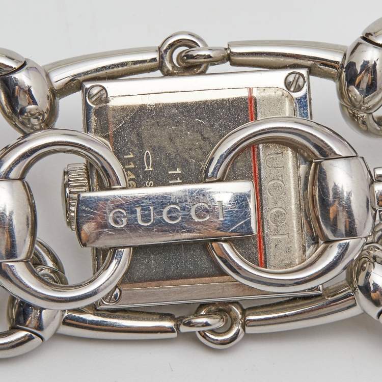 Pre Owned Gucci Silver Stainless Steel Diamonds Signoria YA116505 Women's Wristwatch 20 mm 