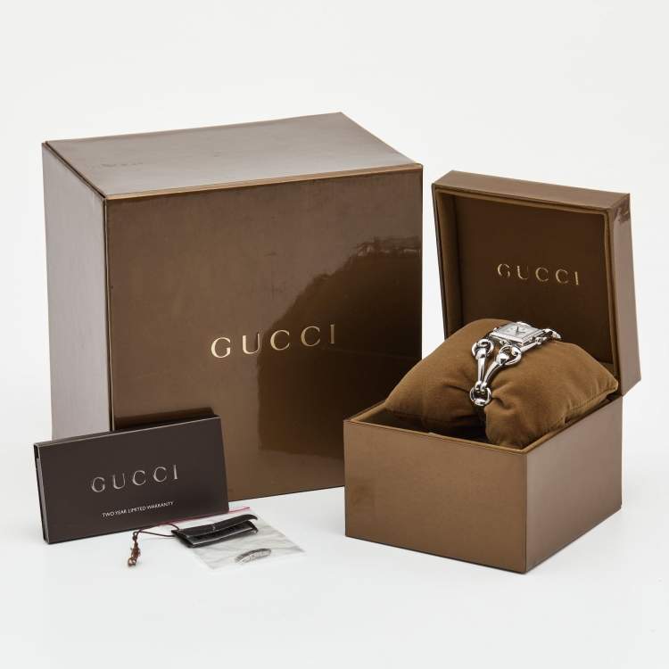 Pre Owned Gucci Silver Stainless Steel Diamonds Signoria YA116505 Women's Wristwatch 20 mm 